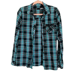 Volcom • Blue Plaid Button Down Shirt